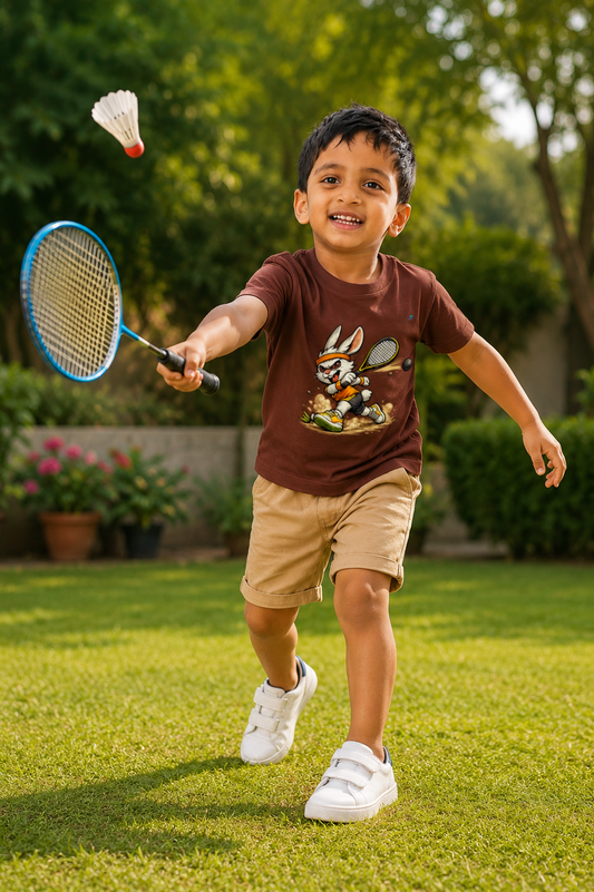 Rabbit Tennis Boy's Crew Neck T-Shirt
