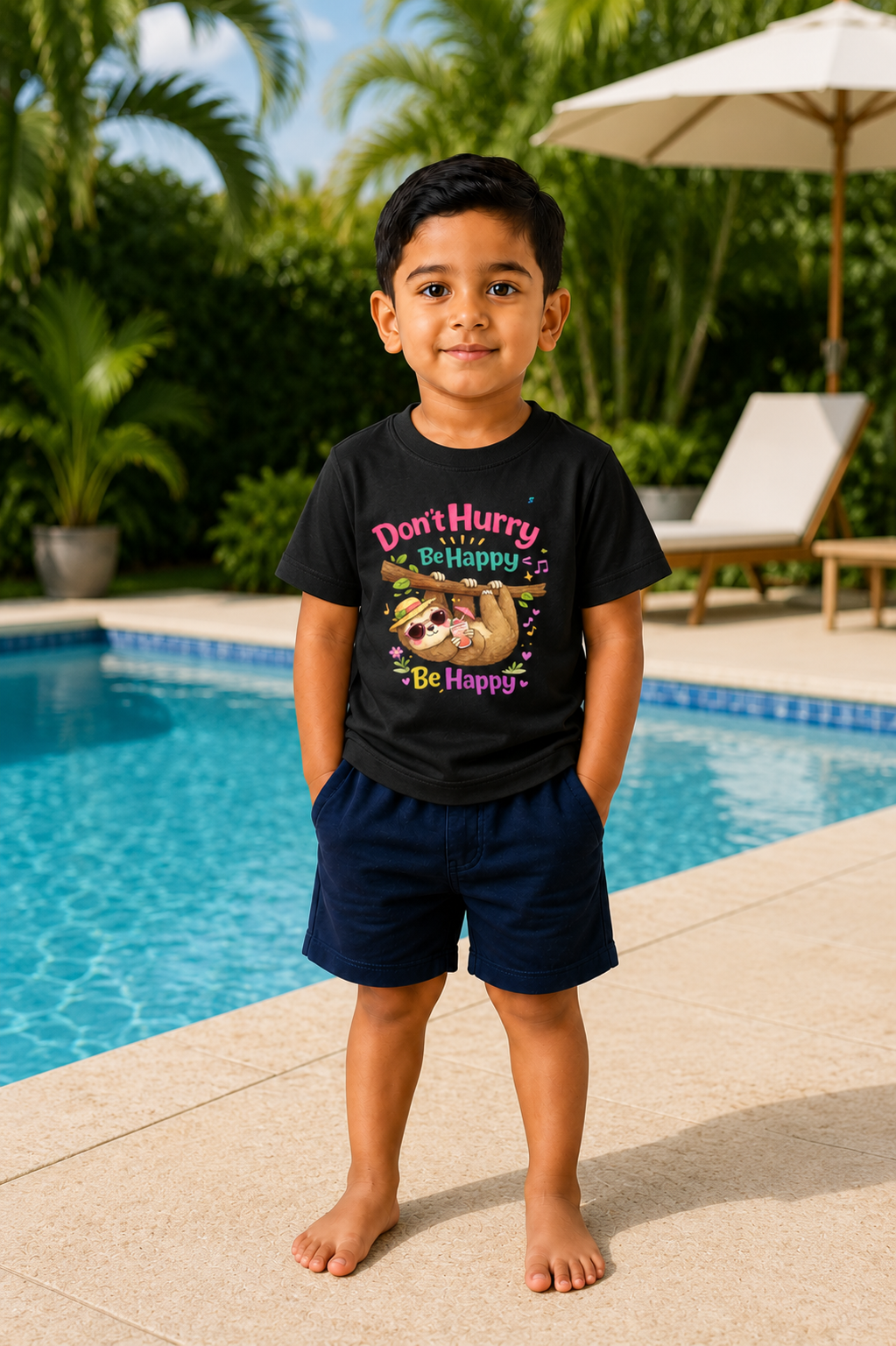 dont hurry be happy Boy's Crew Neck T-Shirt
