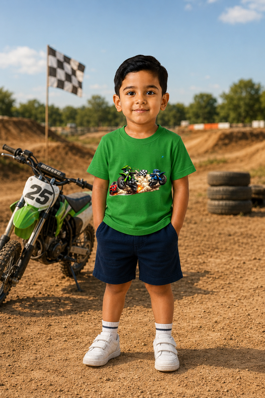 bike race Boy's Crew Neck T-Shirt