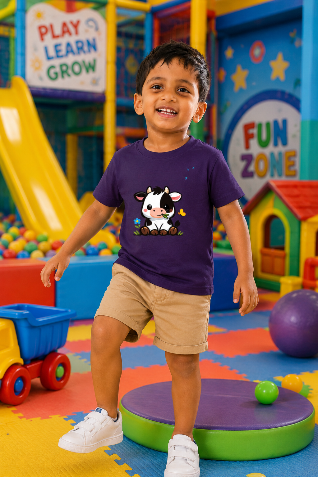cow Boy's Crew Neck T-Shirt