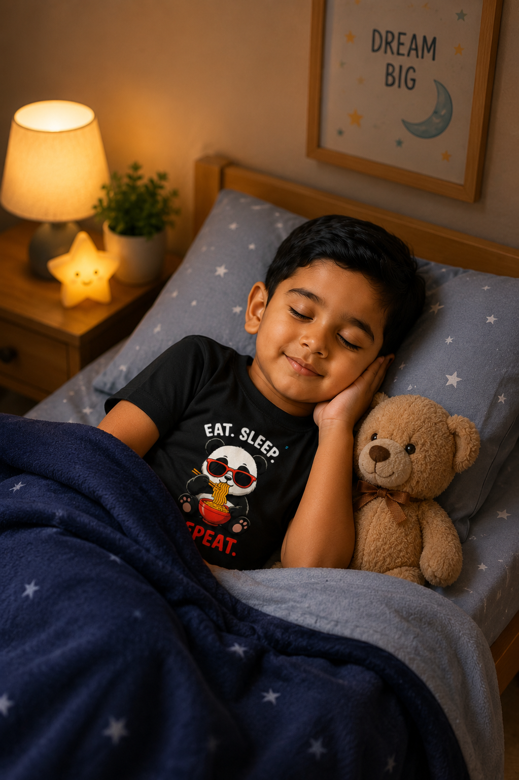 panda Eat sleep Boy's Crew Neck T-Shirt