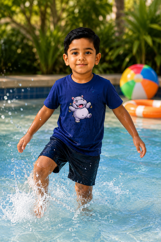 hippo Boy's Crew Neck T-Shirt