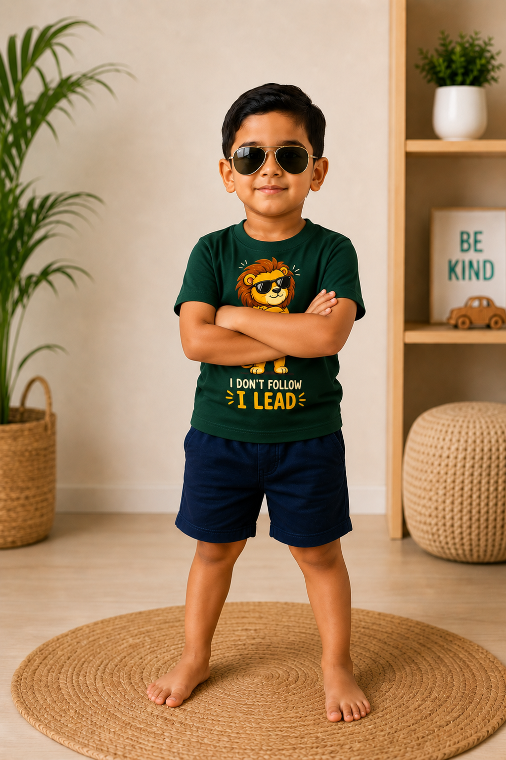 lion I Lead Boy's Crew Neck T-Shirt