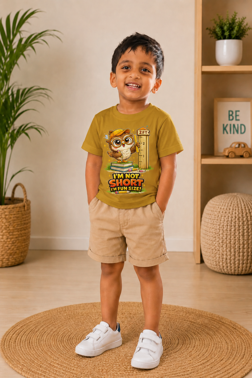 owl short Boy's Crew Neck T-Shirt