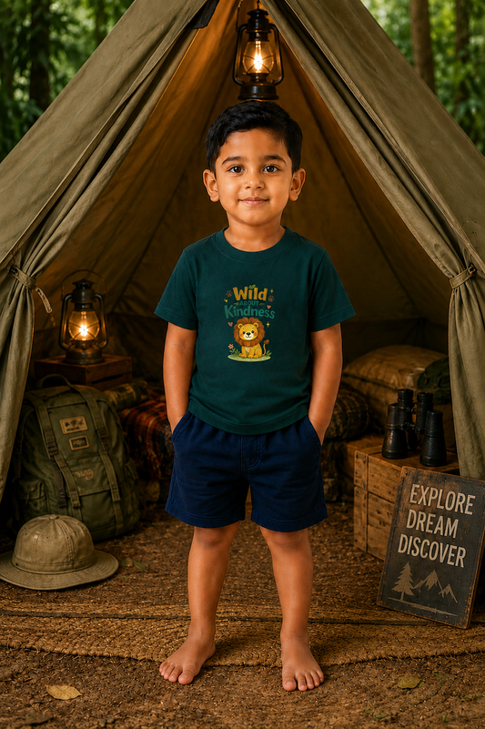 wild kind lion Boy's Crew Neck T-Shirt